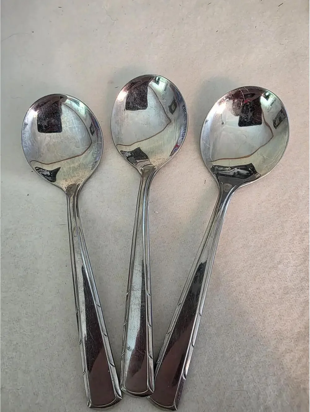 Imperial Lady Duff Stainless Oval Soup Spoons Set 3 IMILAD Discontinued Flatware